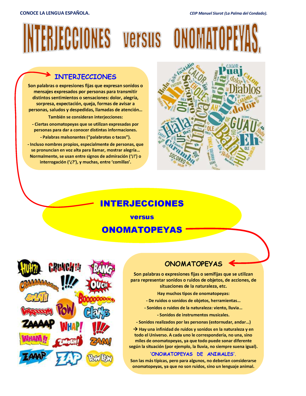 Interjecciones vs onomatopeyas - PDF - INTERJECCIONES versus ONOMATOPEYAS  INTERJECCIONES Son - Studocu