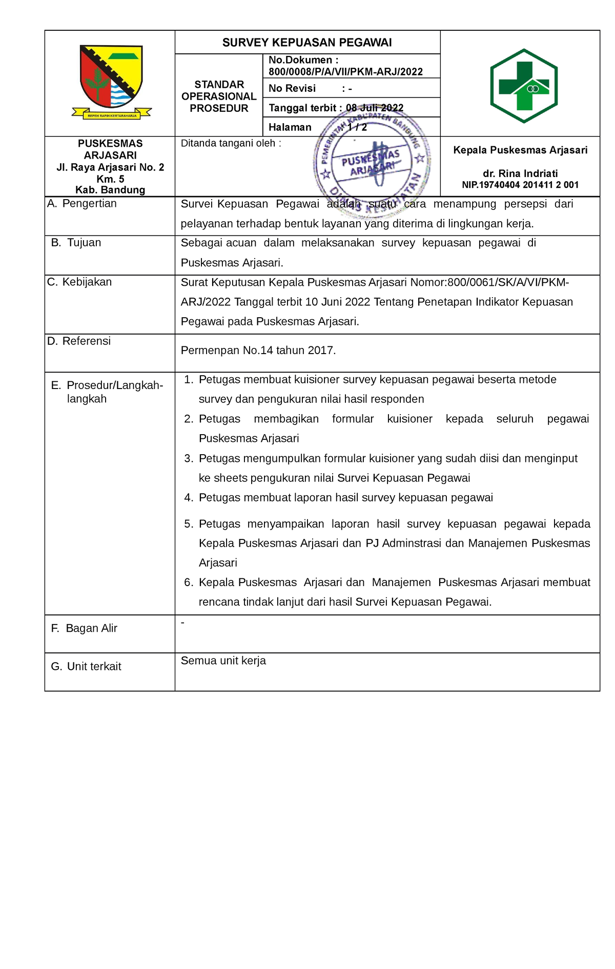 SOP Survei Kepuasan Pegawai - SURVEY KEPUASAN PEGAWAI STANDAR ...