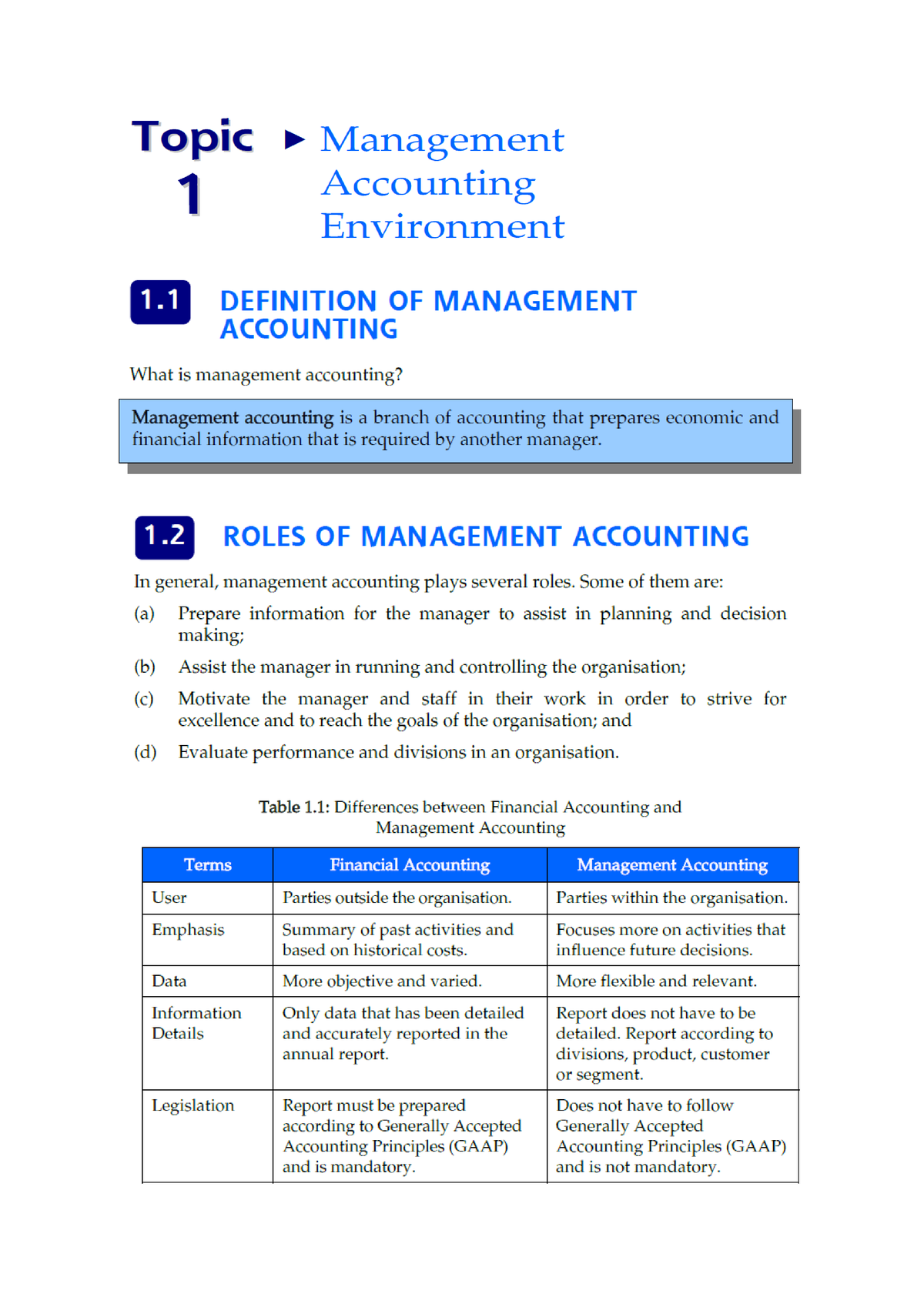 management accounting introduction essay