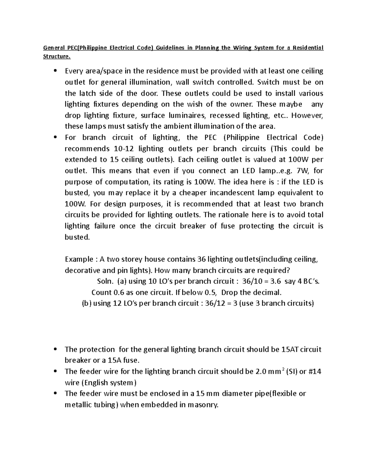 Pec Guidelines
