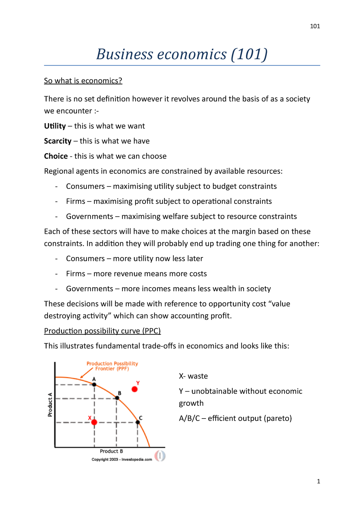 business economics assignment pdf