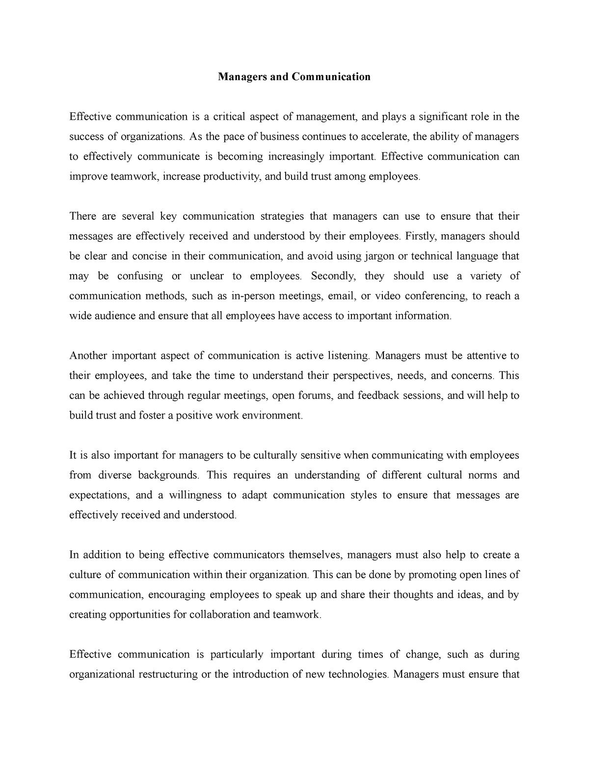 dissertation on communication management