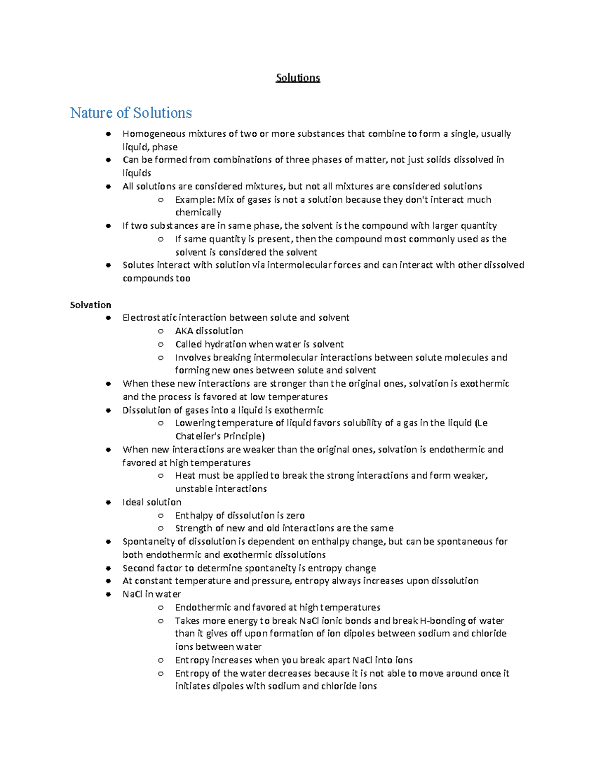 Copy of 9 Solutions Solutions Nature of Solutions Homogeneous