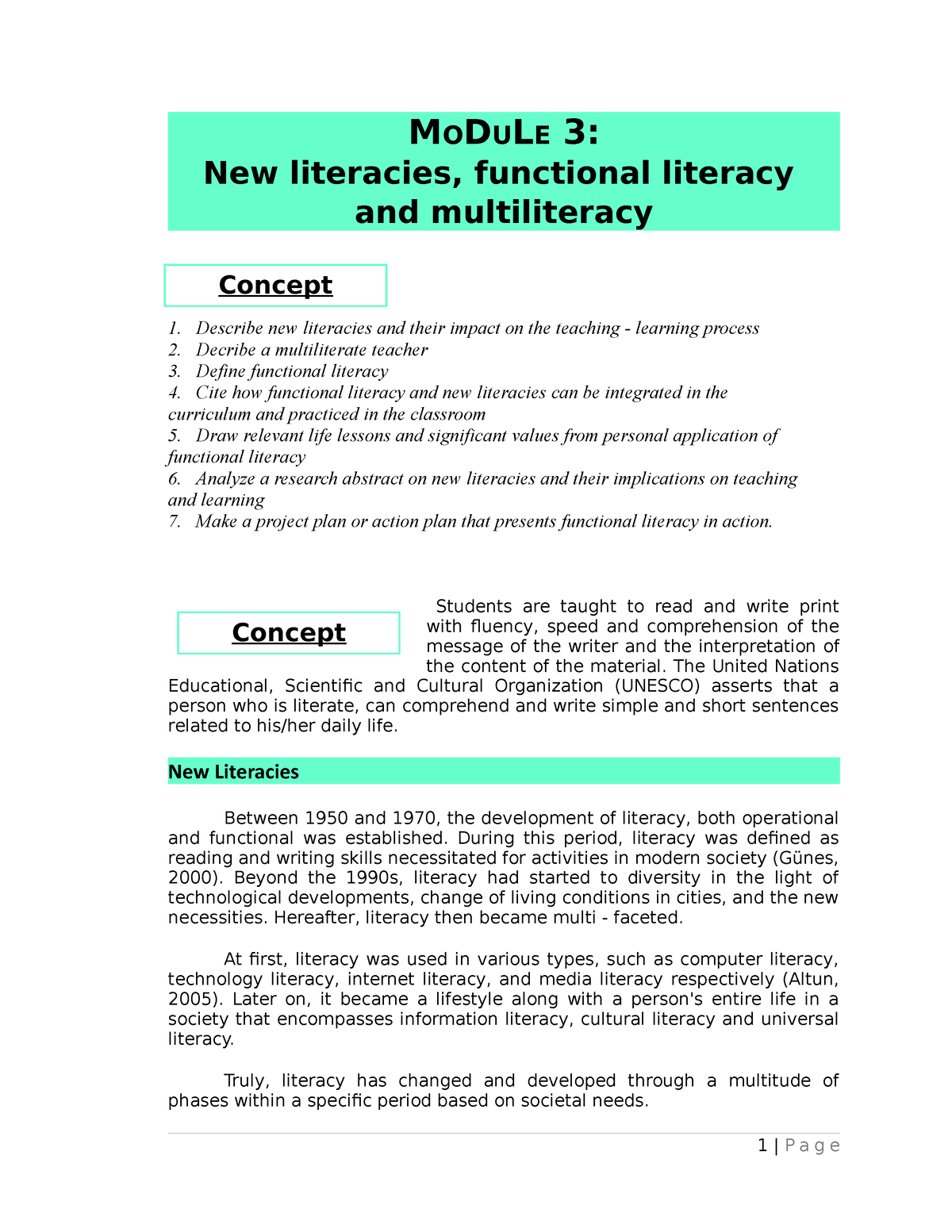 Module 3 New Literacies Functional Literacy And Multiliteracy - MODULE ...