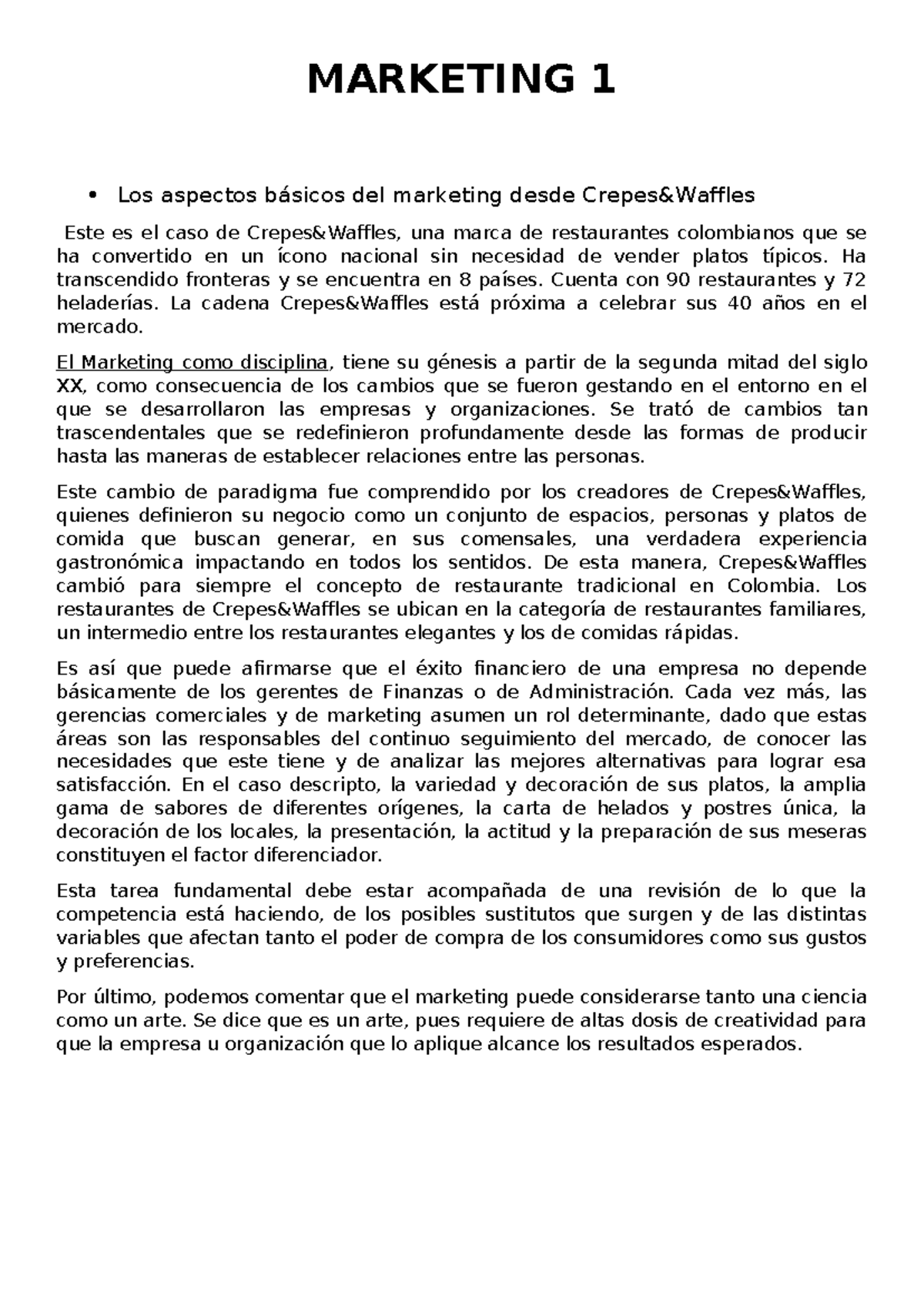 Marketing 1 - resumen modulo 1 - MARKETING 1 Los aspectos básicos del ...
