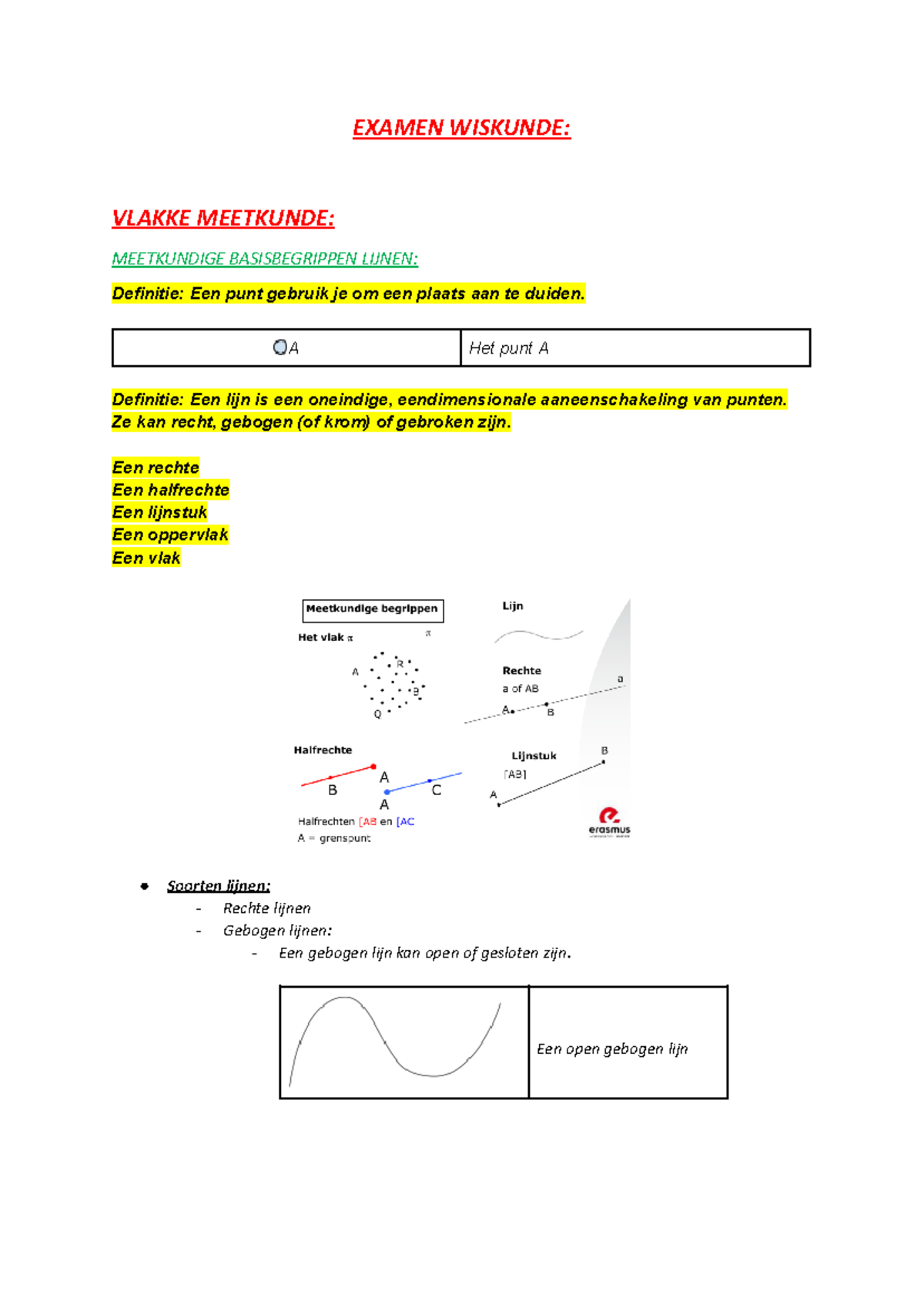 Examen Wiskunde - EXAMEN WISKUNDE: VLAKKE MEETKUNDE: MEETKUNDIGE ...