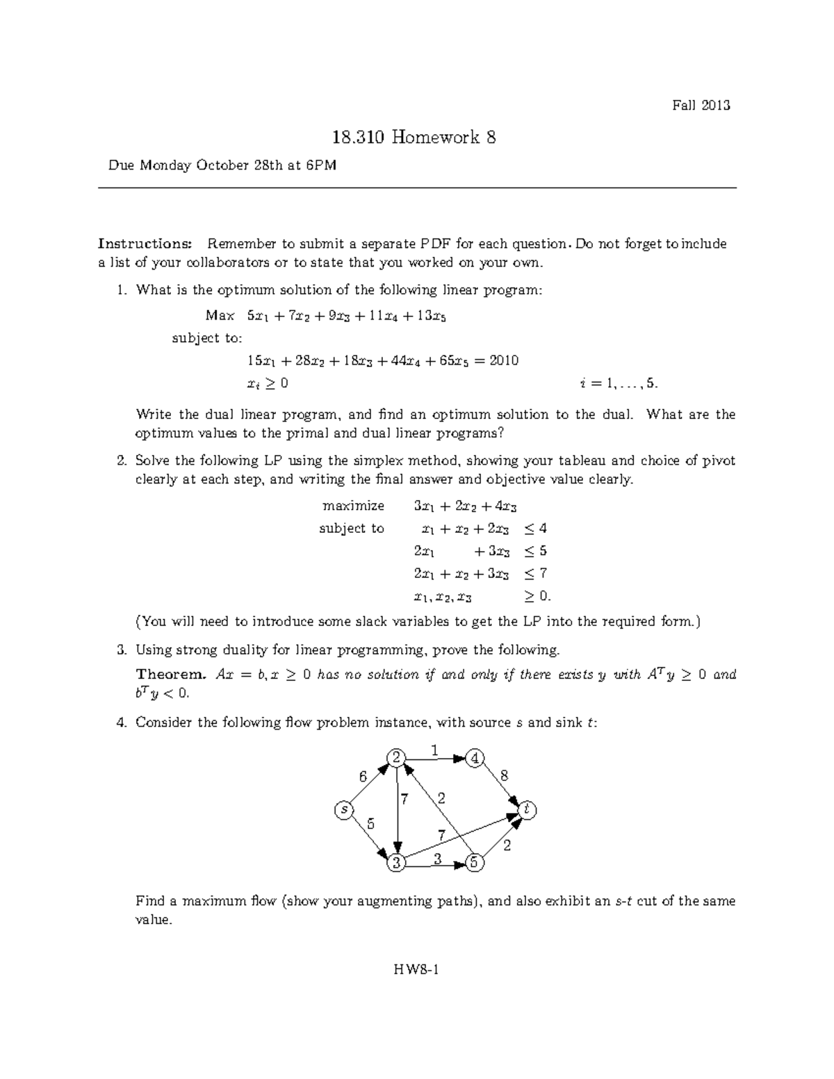 MIT18 310F13 Homework 8 - Fall 2013 18 Homework 8 Due Monday October ...