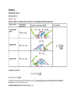 BME 120 short summary - Cheat sheet for formulas - UNIT Types of Data N ...