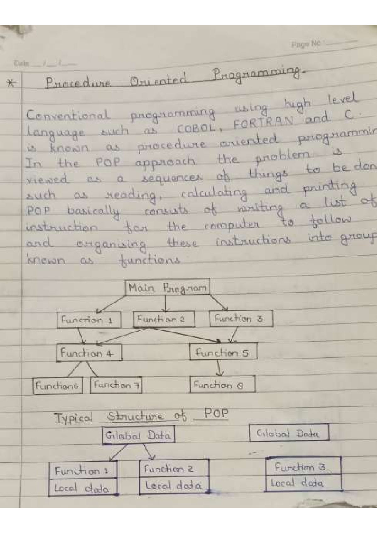 C++Notes BCA Section -3 - Page No : Dain i Procedure Oriented ...