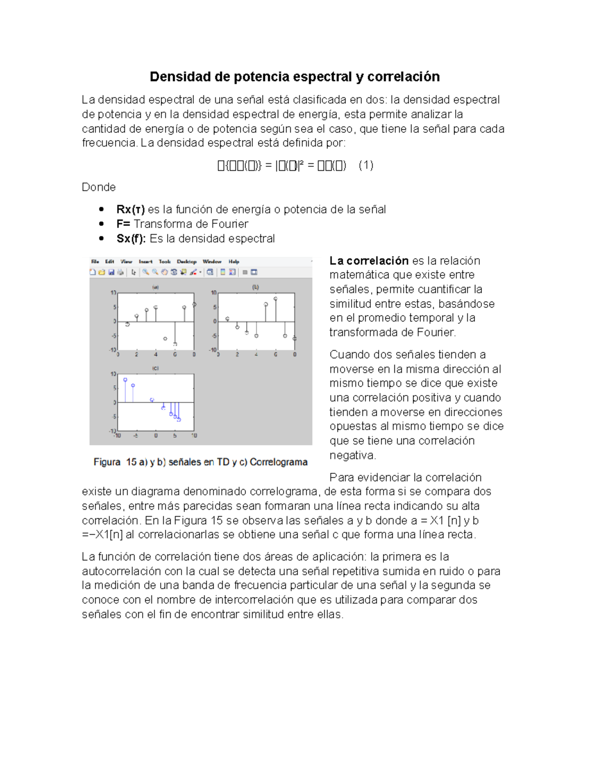 Correlacion 1 - resumen - Densidad de potencia espectral y correlación ...