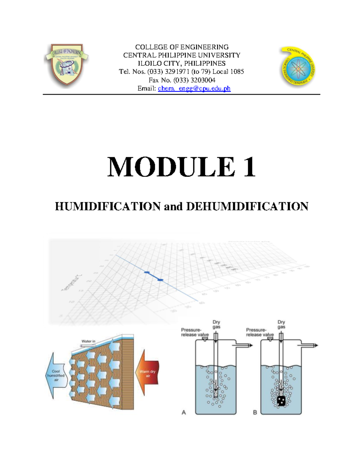 Module 1 Part1 Humidification Dehumidification COLLEGE OF ENGINEERING