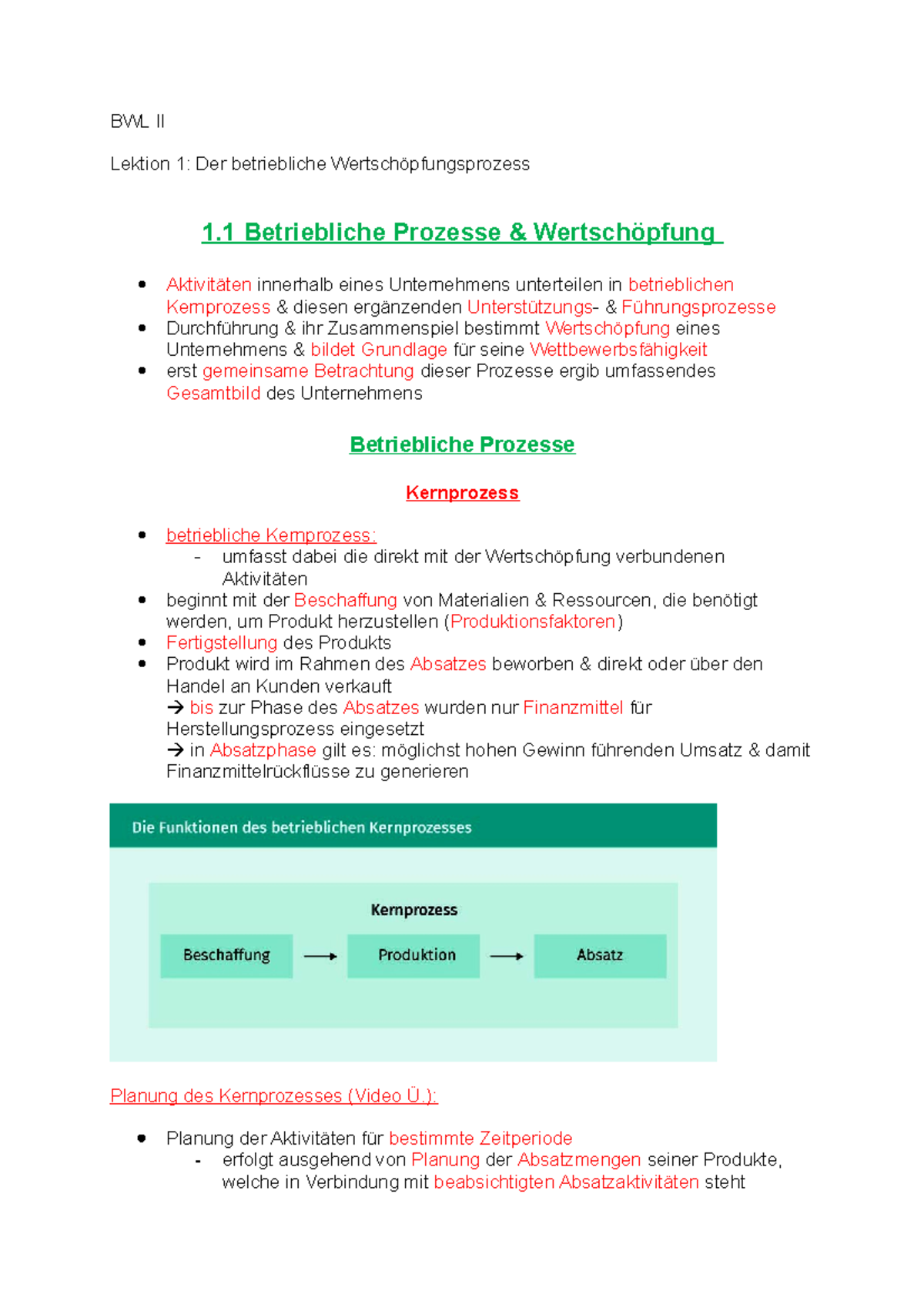 BWL 2 Vertiefung BBWL02-02 Lektion 1 Zusammenfassung - BWL II Lektion 1 ...