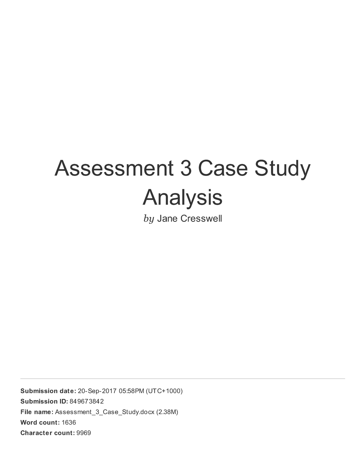 case study assessment civil service