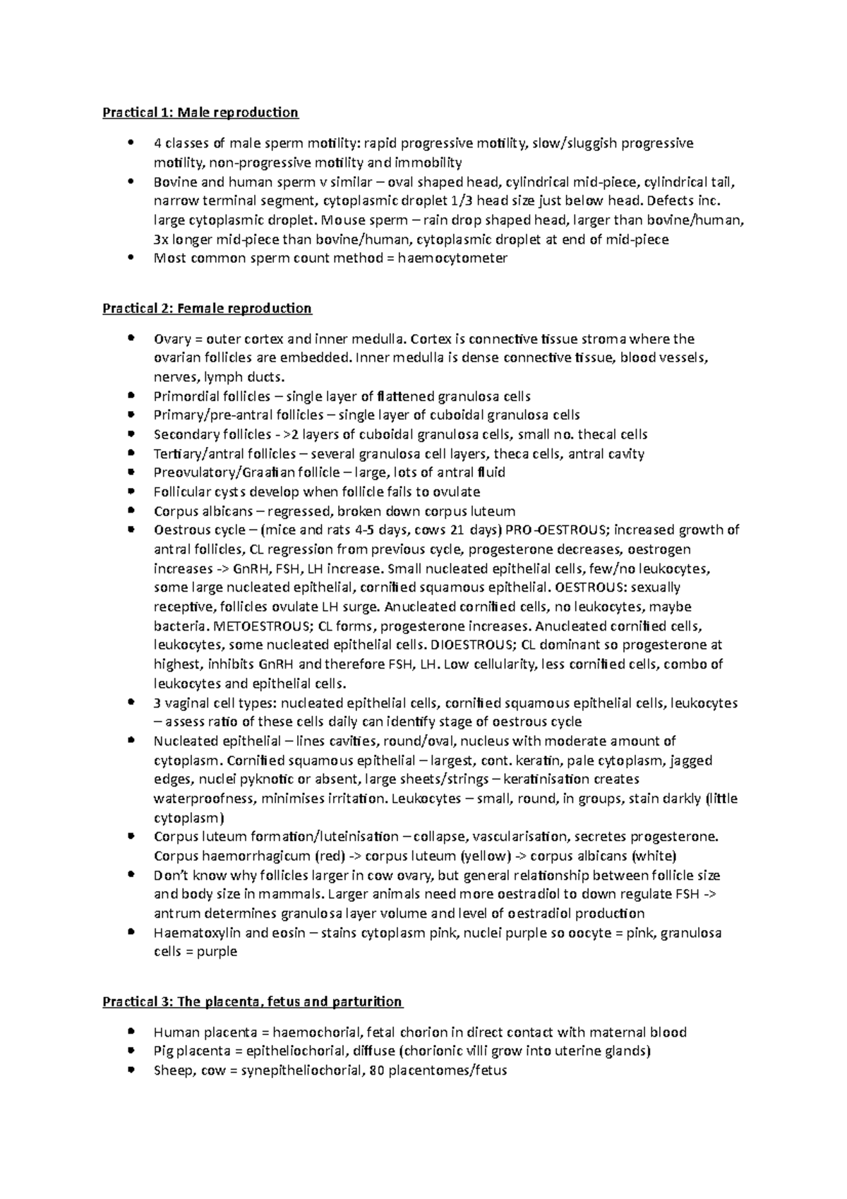 Reproductive Biology 3 practicals - Practical 1: Male reproduction 4 ...