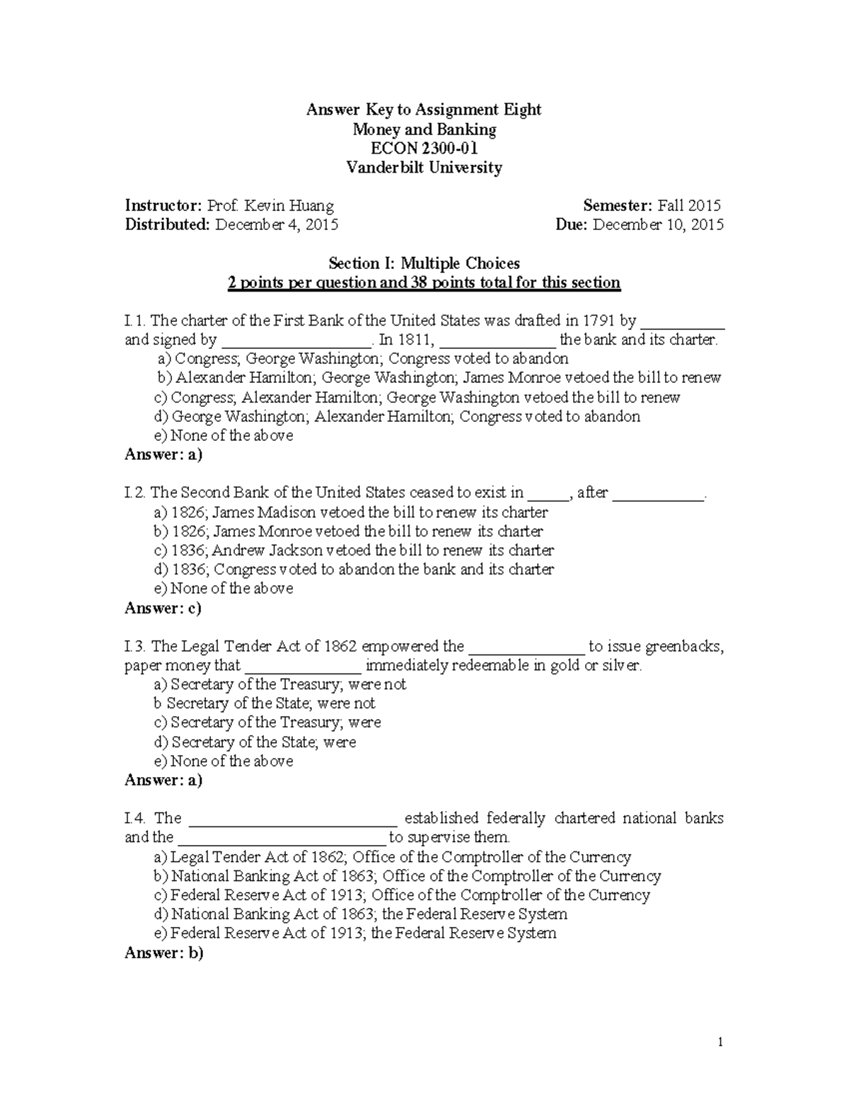 vanik assignment answer key reasoning banking