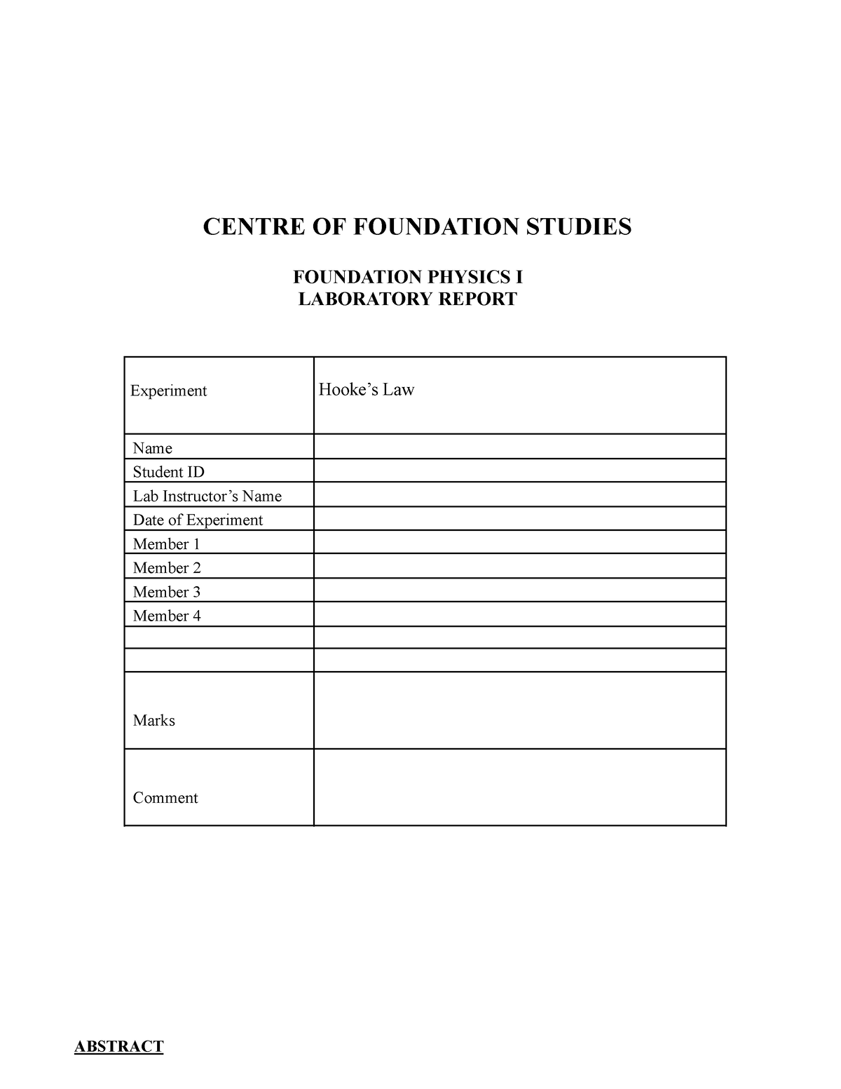 hooke's law experiment lab report pdf