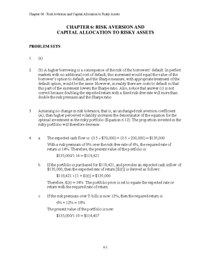 Solutions Textbook Practice Problems Ch11 - Chapter 11 The Efficient ...