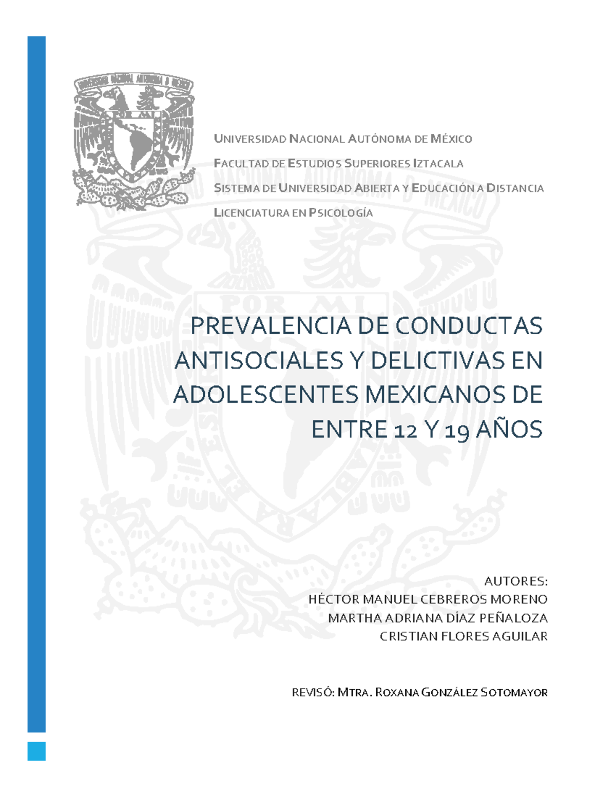 Prevalencia De Conductas Antisociales Y Delictivas En Adolescentes ...