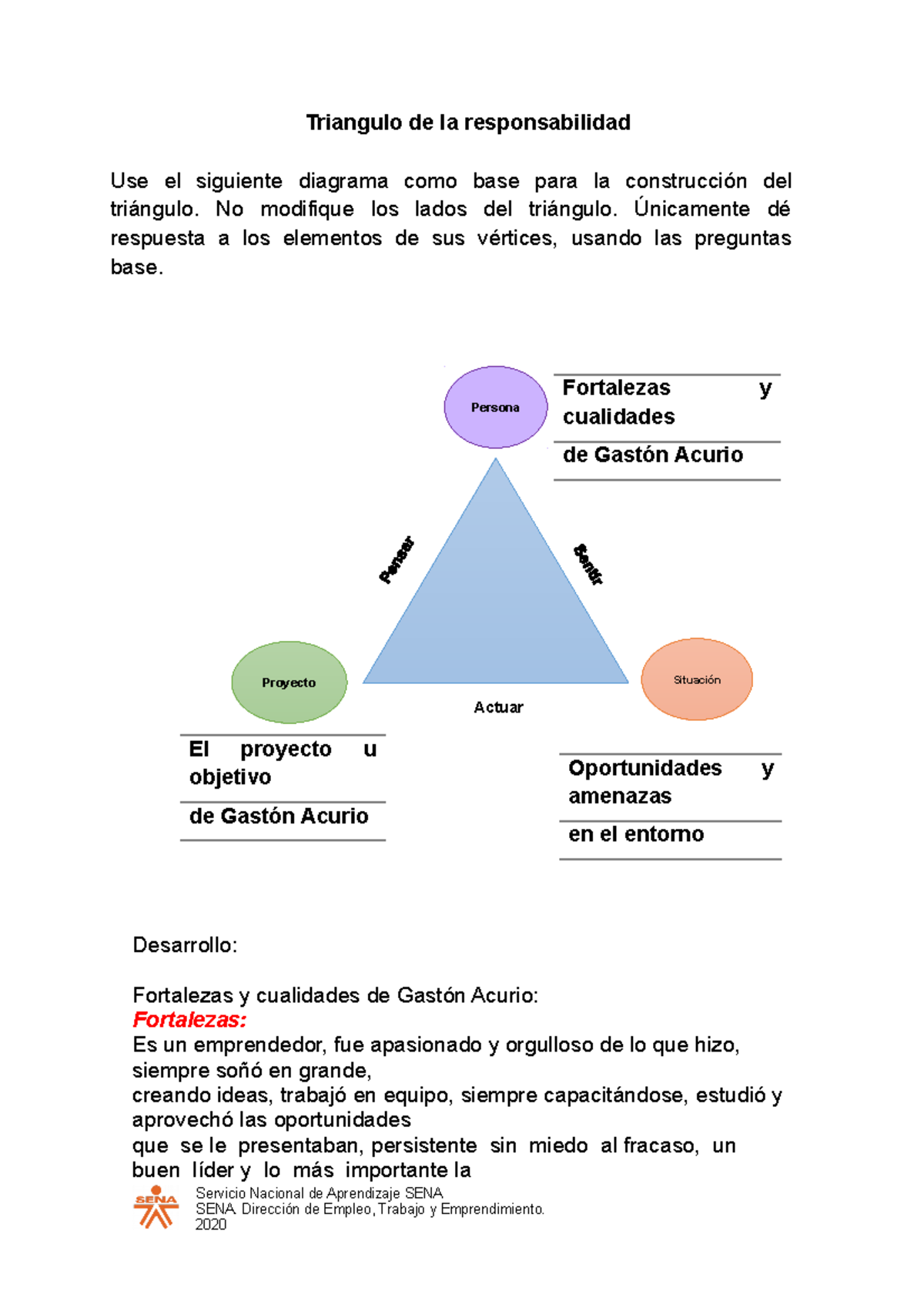 CASO Gaston - Triangulo de la responsabilidad Use el siguiente diagrama ...
