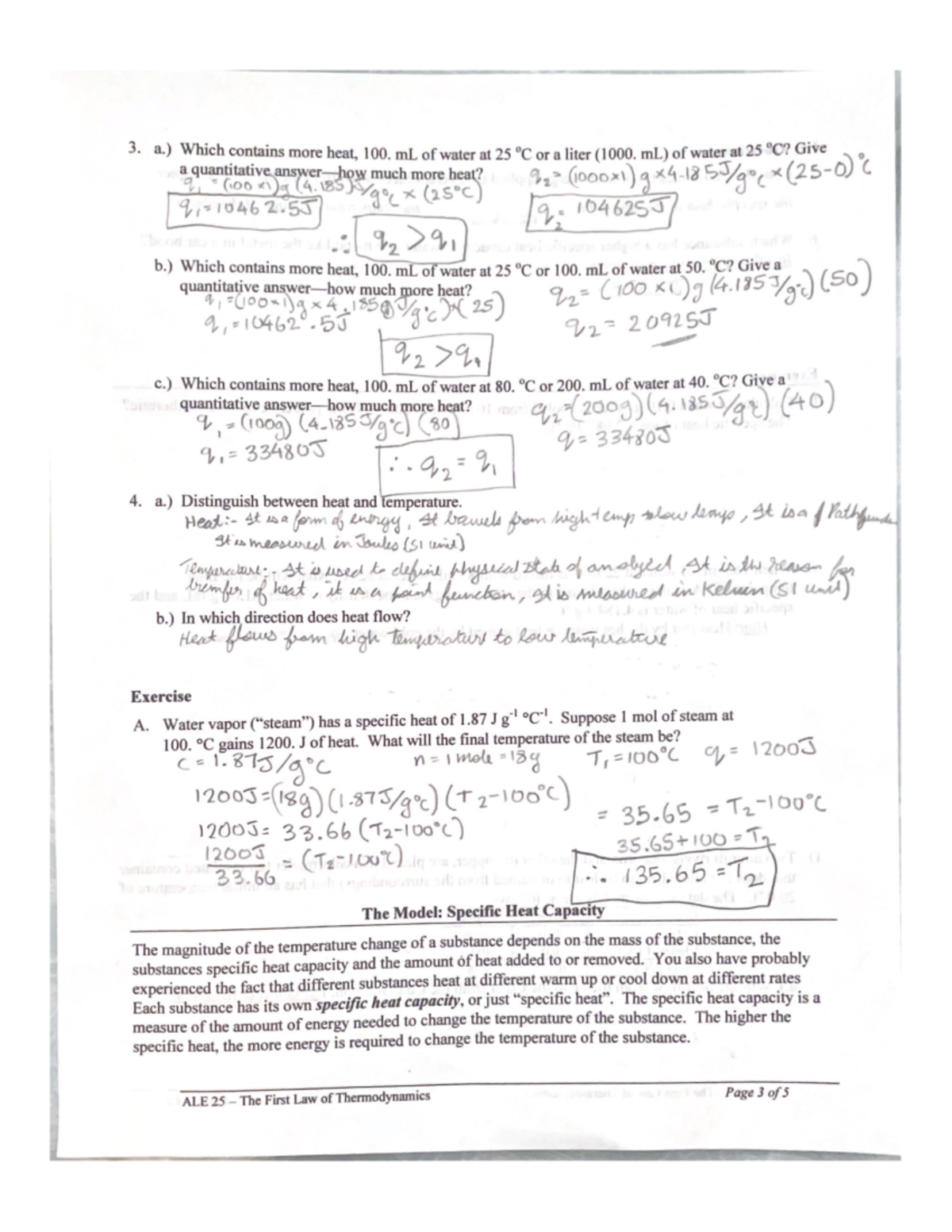 The First Law Of Thermodynamics 4 Chm 121 Oakton Studocu