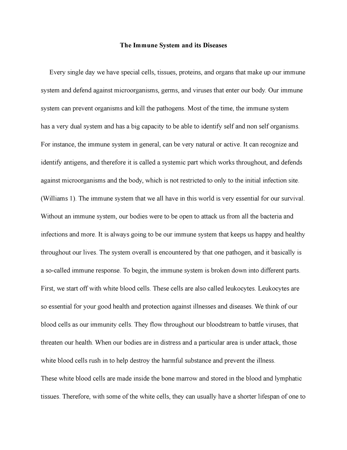 research paper on immune system