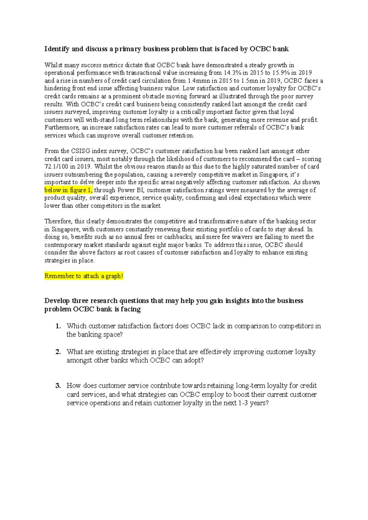 INFS3603 Assignment - Identify and discuss a primary business problem ...