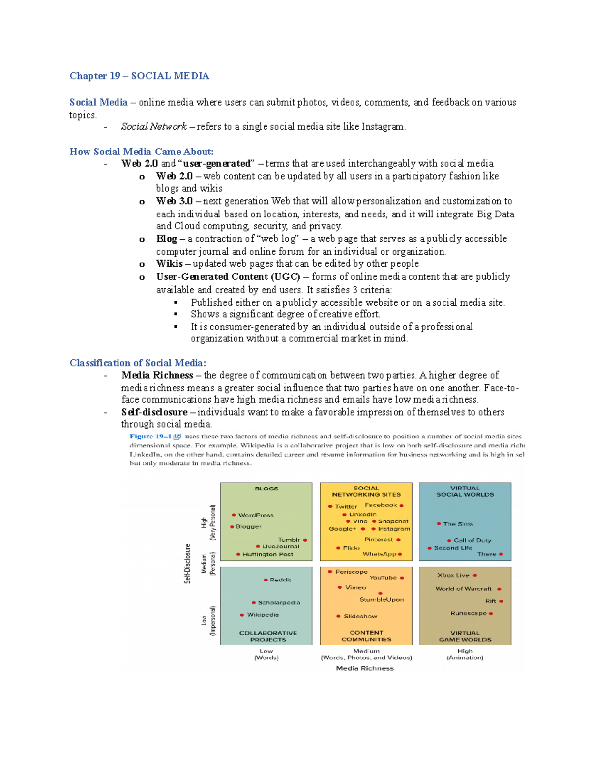 Chapter 19 – Social Media - Chapter 19 – SOCIAL MEDIA Social Media ...