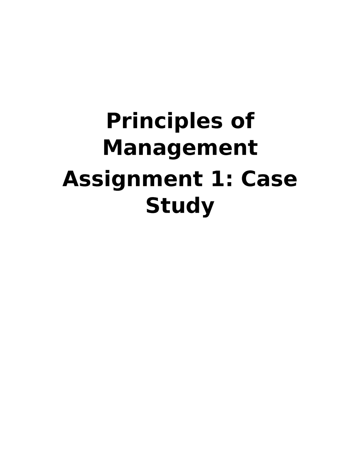 principles of management case study with solution