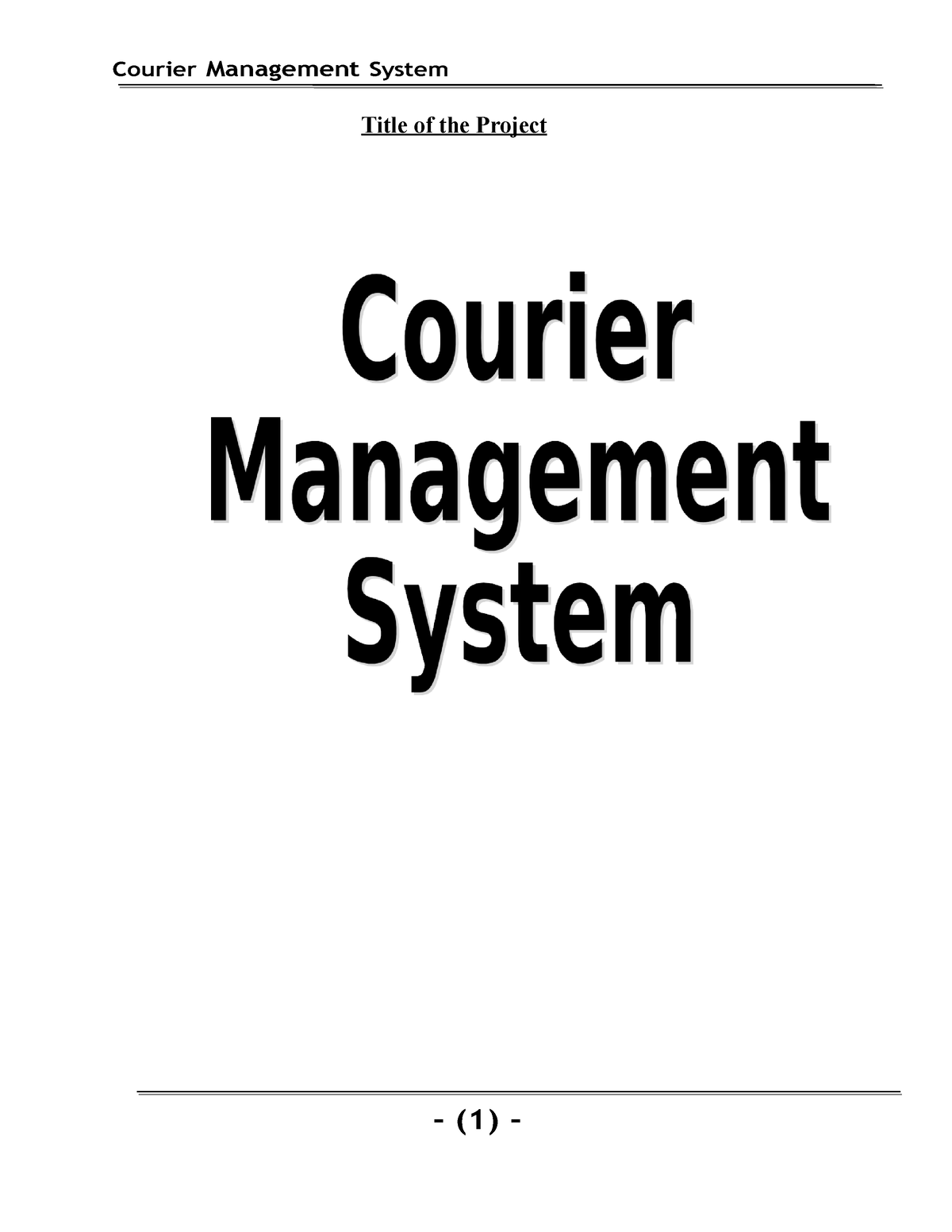 courier management system project literature review