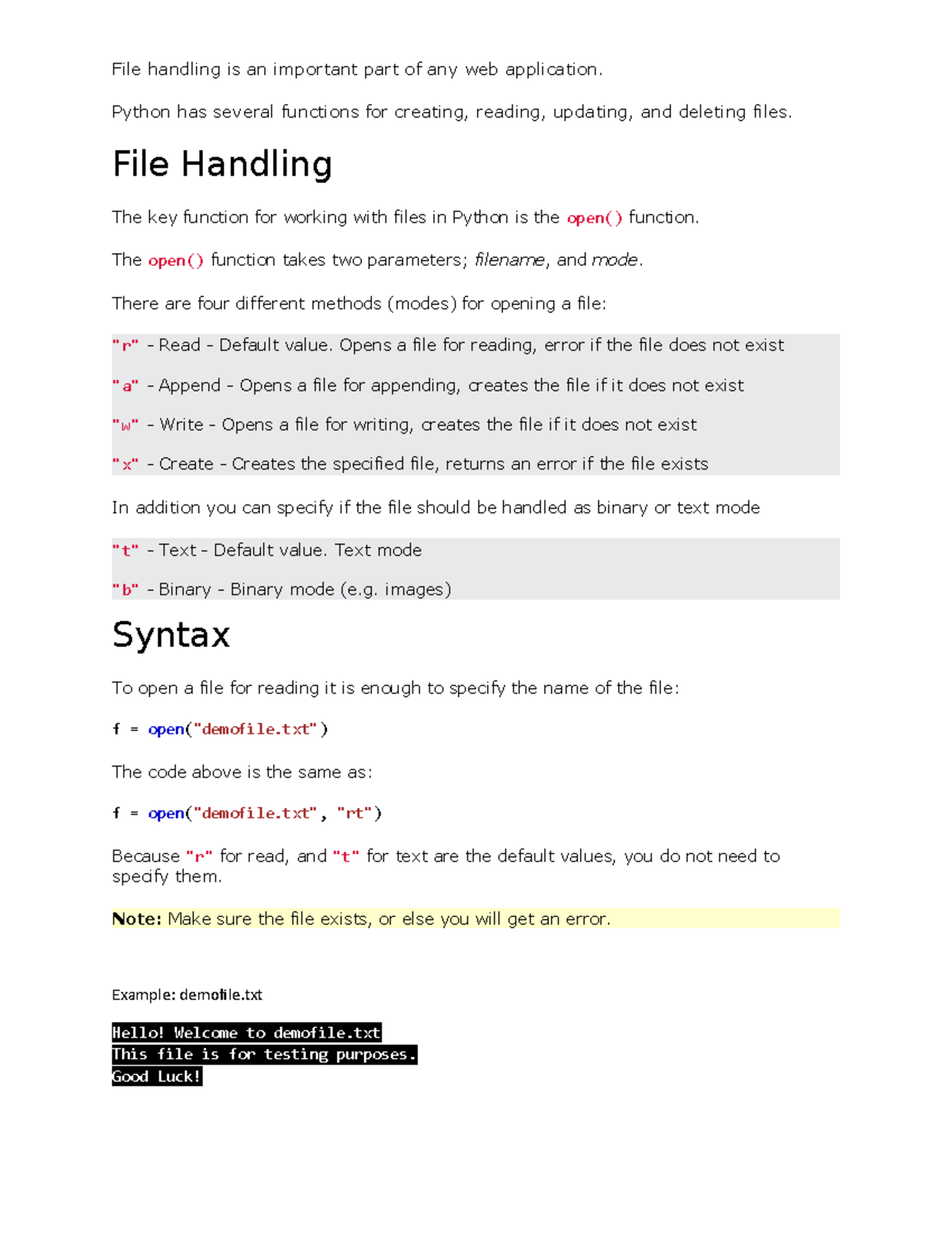 File handling is an important part of any web application - Python has ...