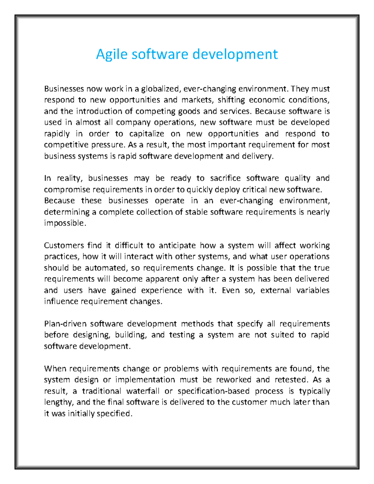 Agile software development - Agile software development Businesses now ...
