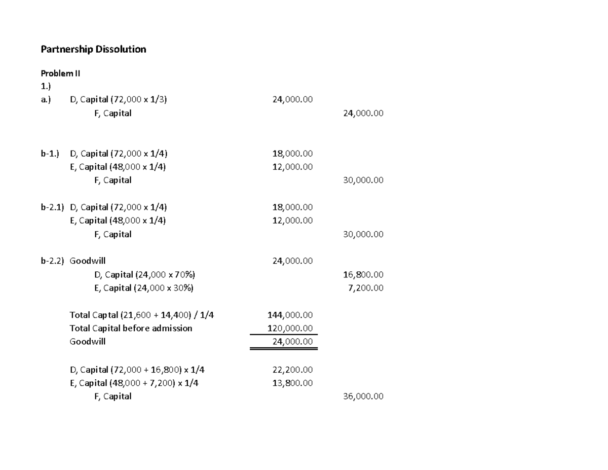 03 Problems-Partnership-Dissolution (part 1) - Partnership Dissolution ...