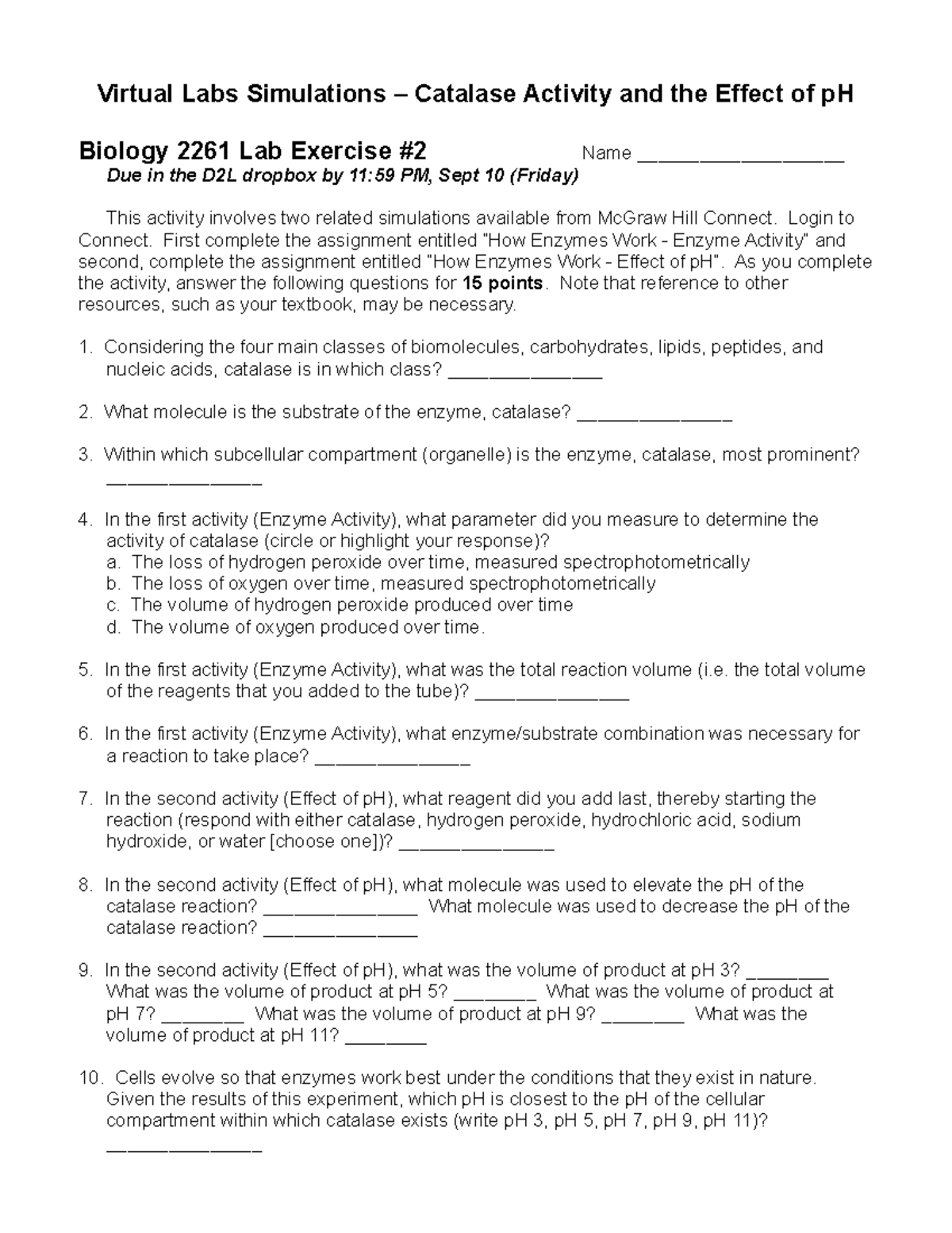 Lab2 Virtual Labs Assignment Enzymes Virtual Labs Simulations