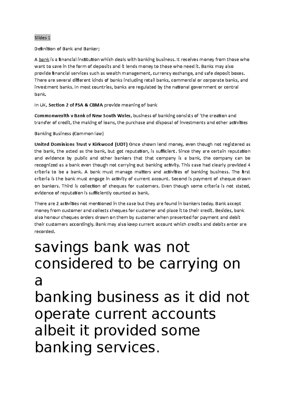 law-of-banking-notes-slides-1-definition-of-bank-and-banker-a-bank