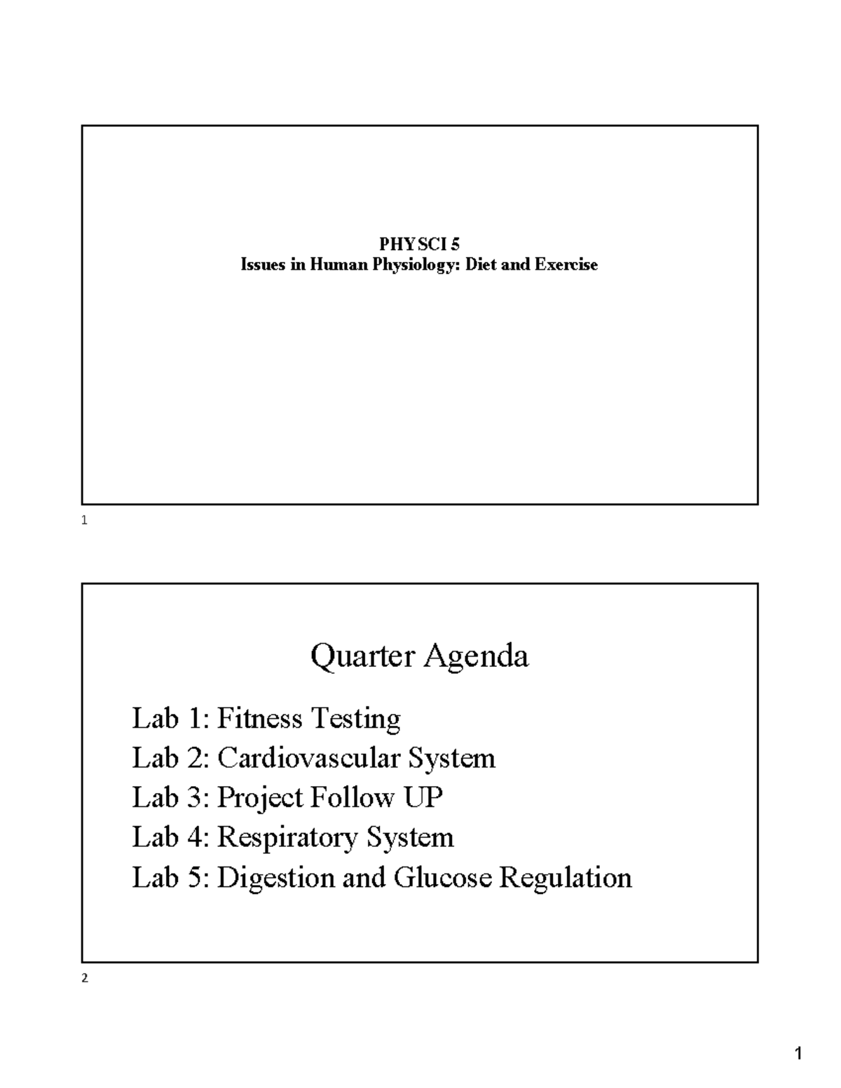 PS 5 Lab 1 Weeks 1 and 2 - lab 1 - PHYSCI 5 Issues in Human Physiology ...
