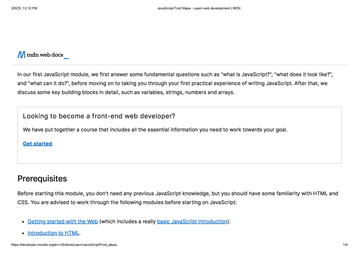 Java Script First Steps - Learn Web Development MDN - JavaScript First ...