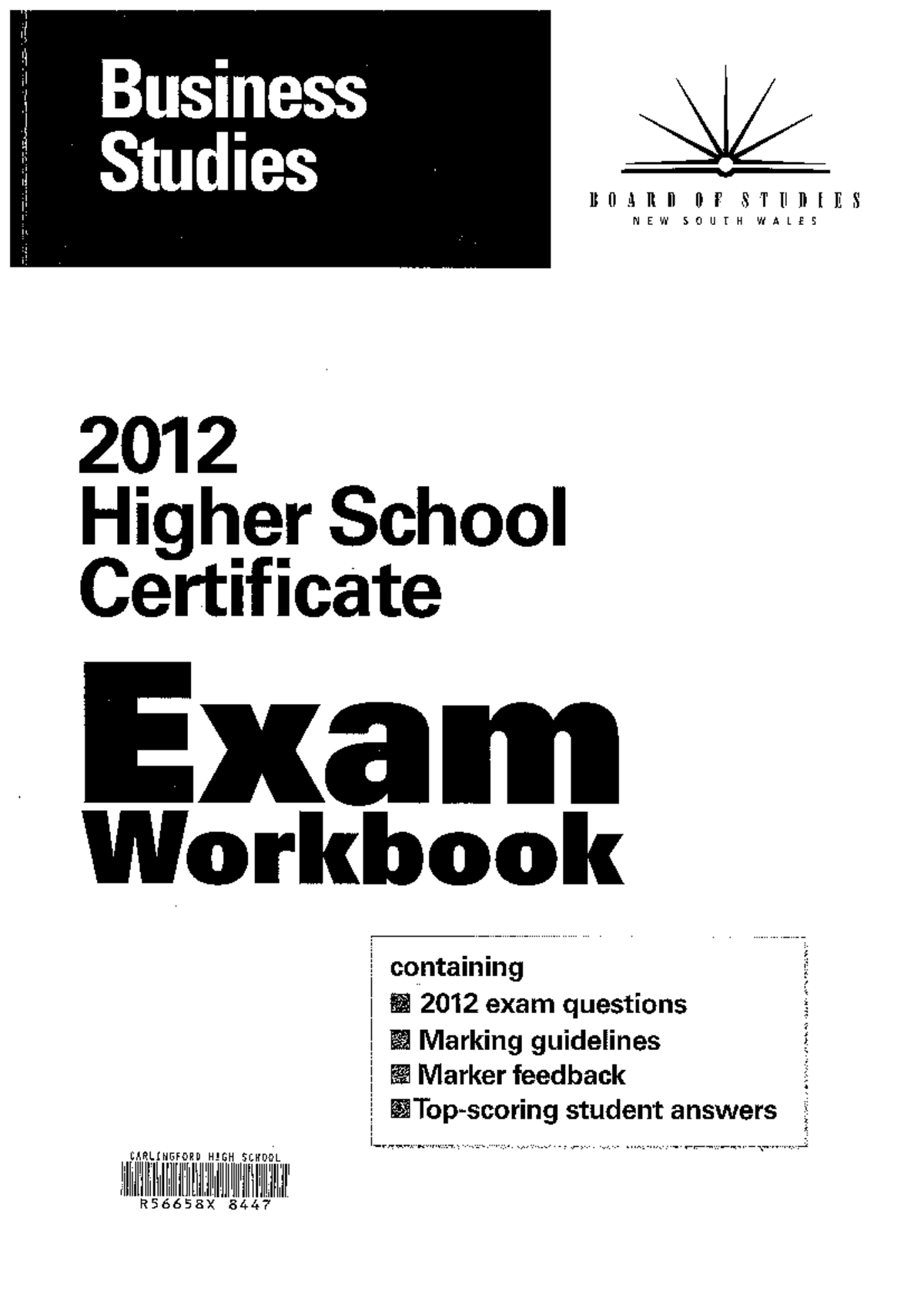 2012 HSC Exam Workbook - business hsc - Studocu