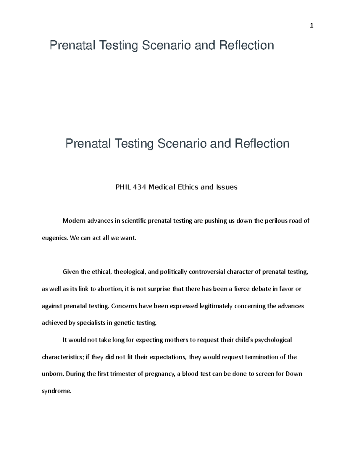 prenatal-testing-scenario-and-reflection-2-phil-434-wcu-studocu