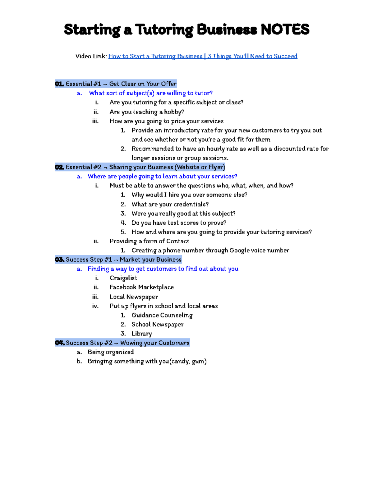 Starting a Tutoring Business - Stan a Tutg Buss NO Vid Lin: How to Sta ...