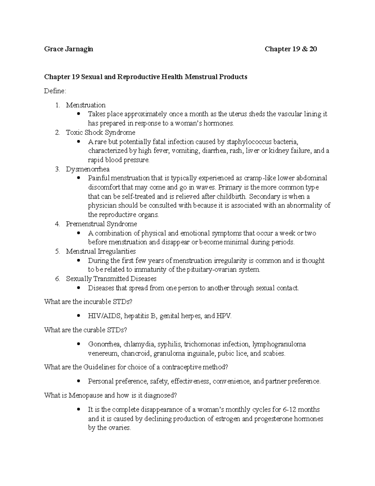 Chapter 19 and 20 - Grace Jarnagin Chapter 19 & 20 Chapter 19 Sexual ...