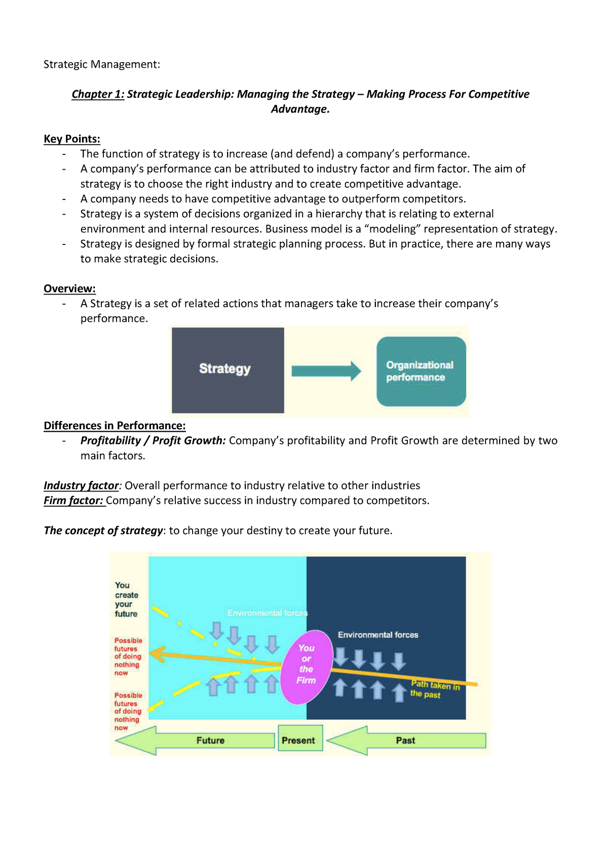 Strategic Management Chapter 1 Strategic - Strategic Management: - Studocu