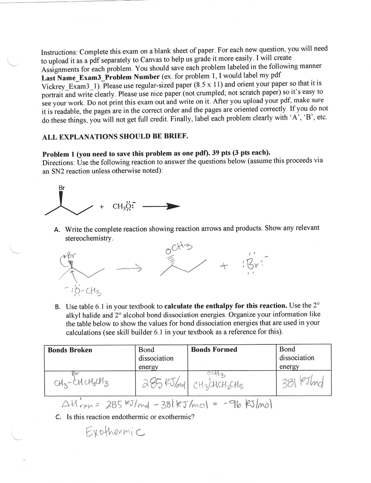 251 Sp 2020 Exam 3 KEY - Exam 3 Key - CHEM 251 - Studocu