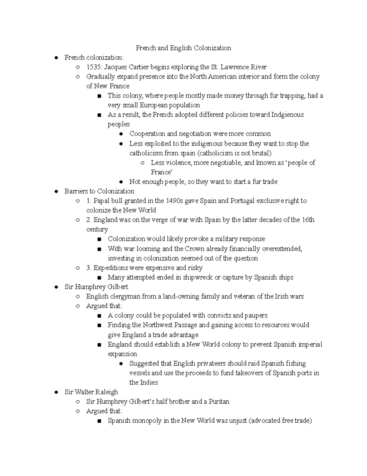 HIST160 01 26 Professor Hemphill French and English Colonization
