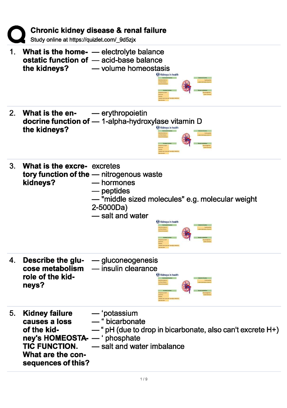 Chronic Kidney Disease And Renal Failure Flashcards - MED - Studocu