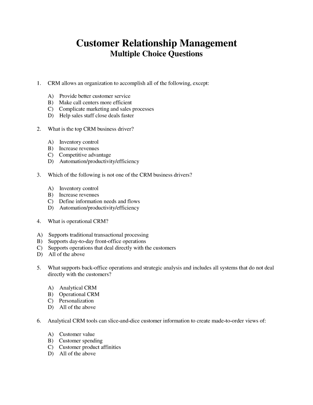 research questions on customer relationship management