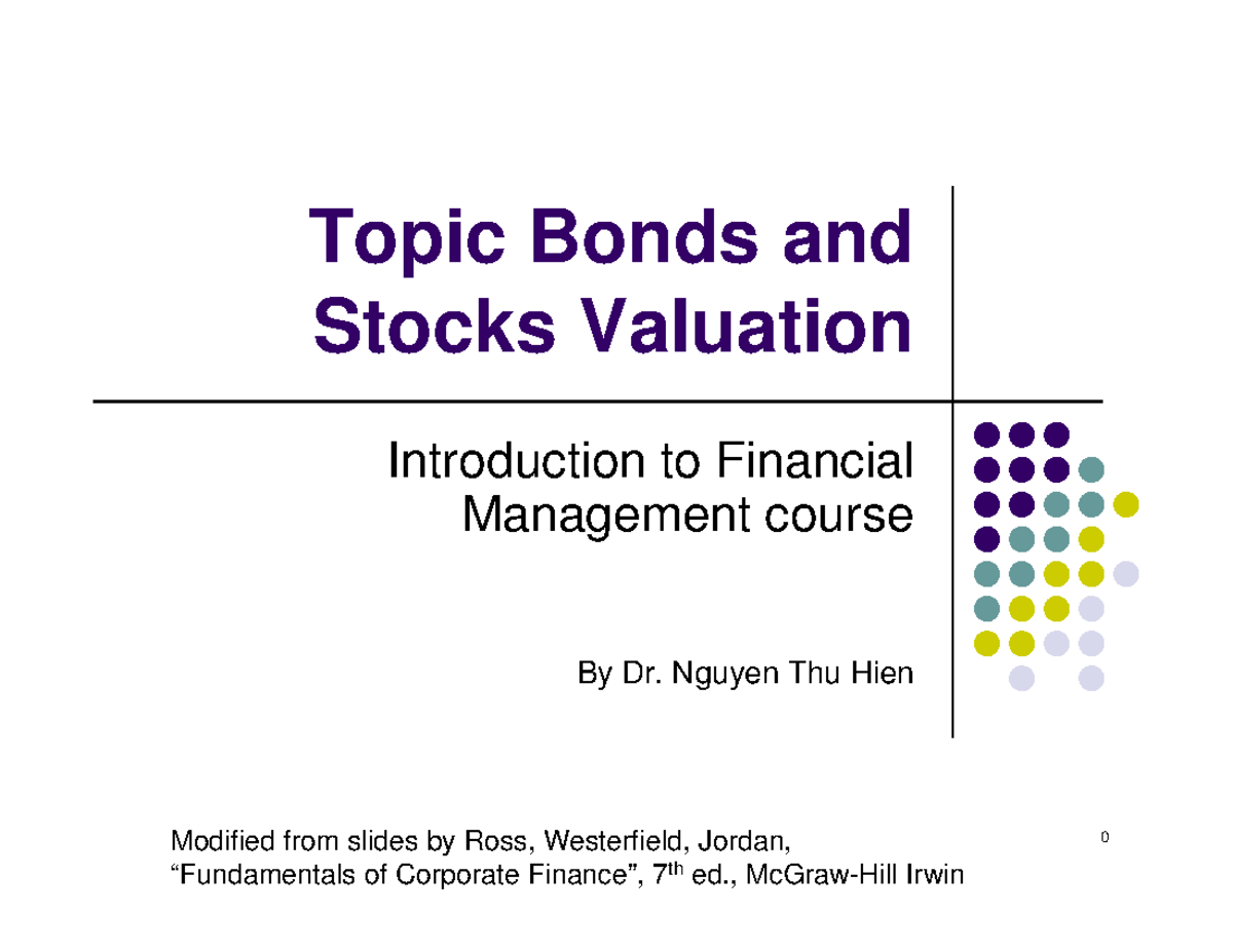 6- Bond and Stock valuation [Compatibility Mode] - Topic Bonds and ...