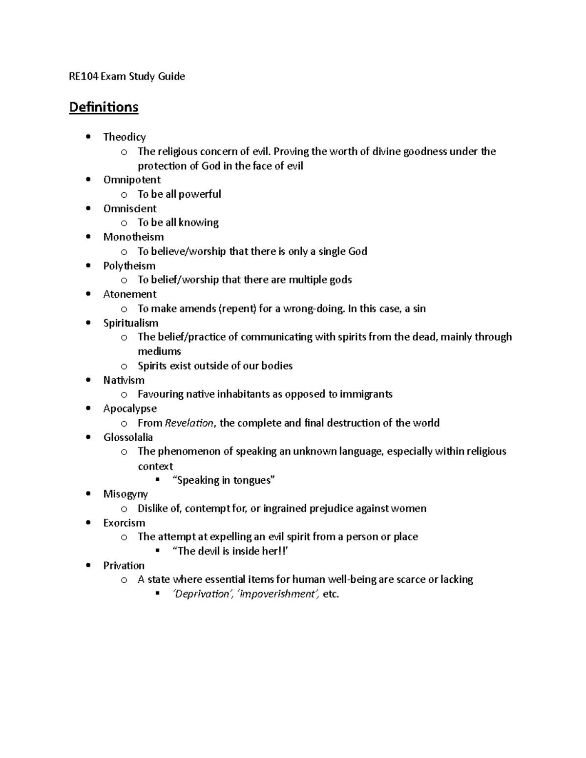 RE104 Exam Study Guide - good class - RE104 Exam Study Guide ...