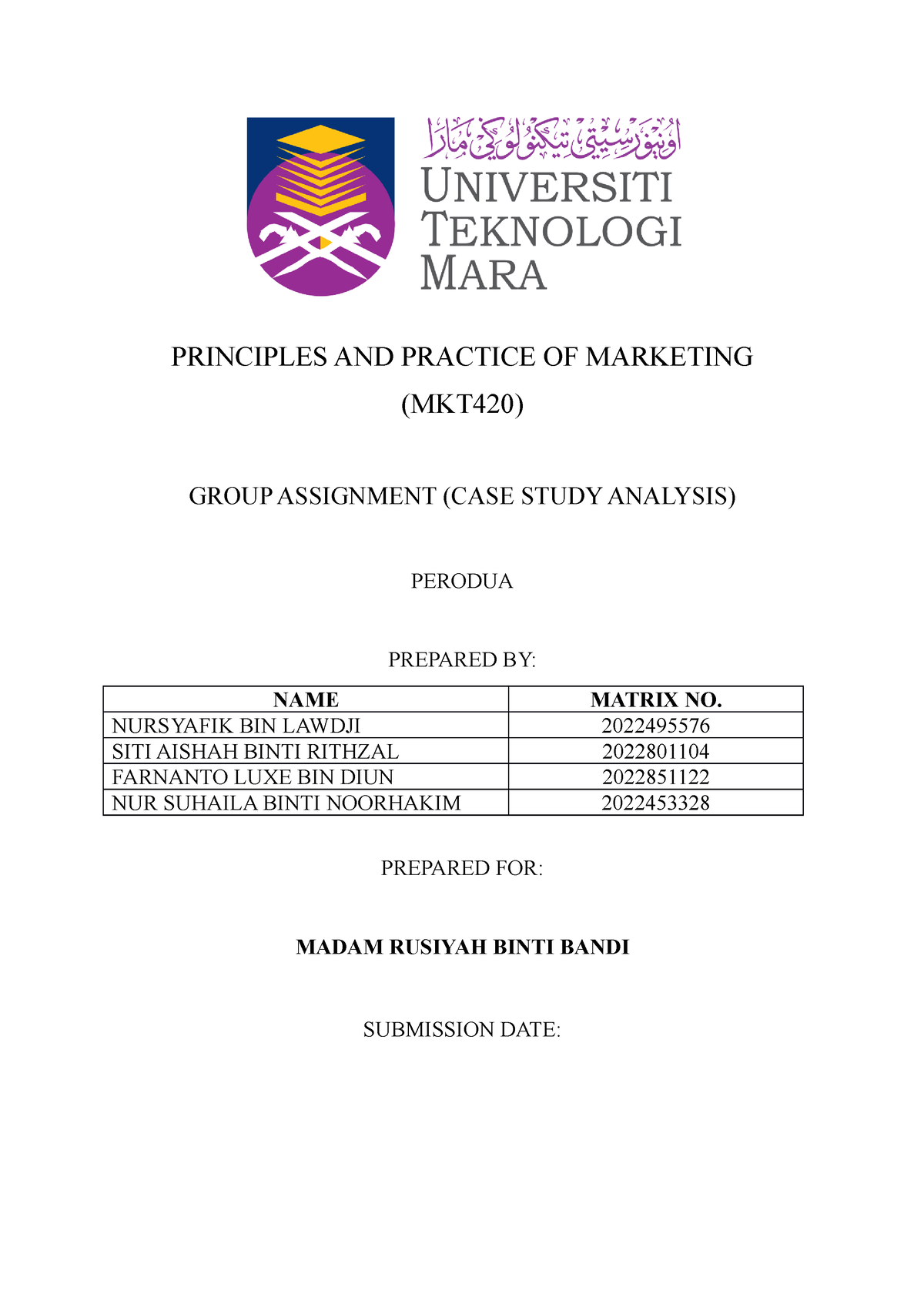 mkt420 group assignment 3