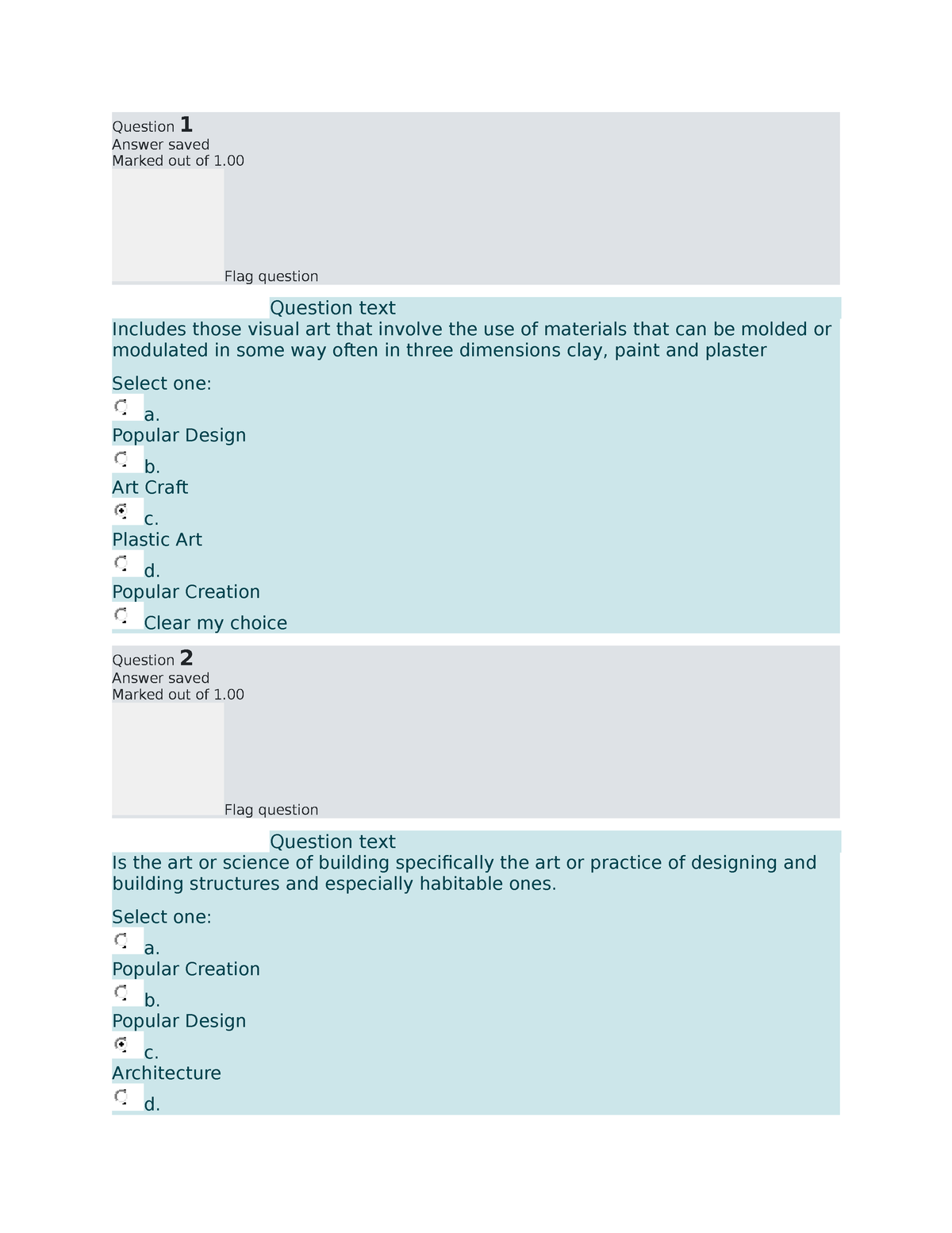 Art Appreciation Prelim Exam Answer Key