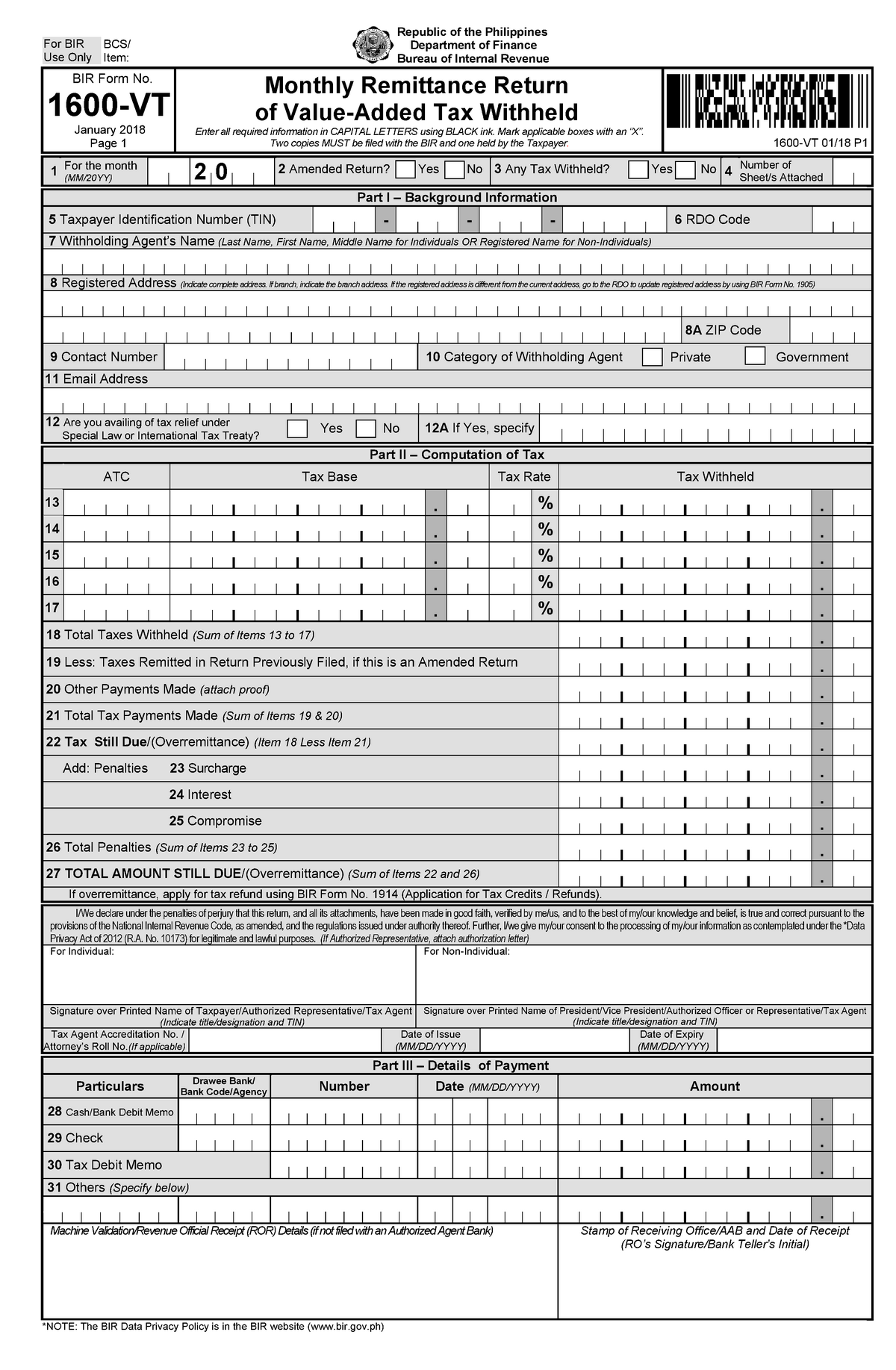 tax300-bir-form-1600-vt-bir-form-no-1600-vt-january-2018-page-1